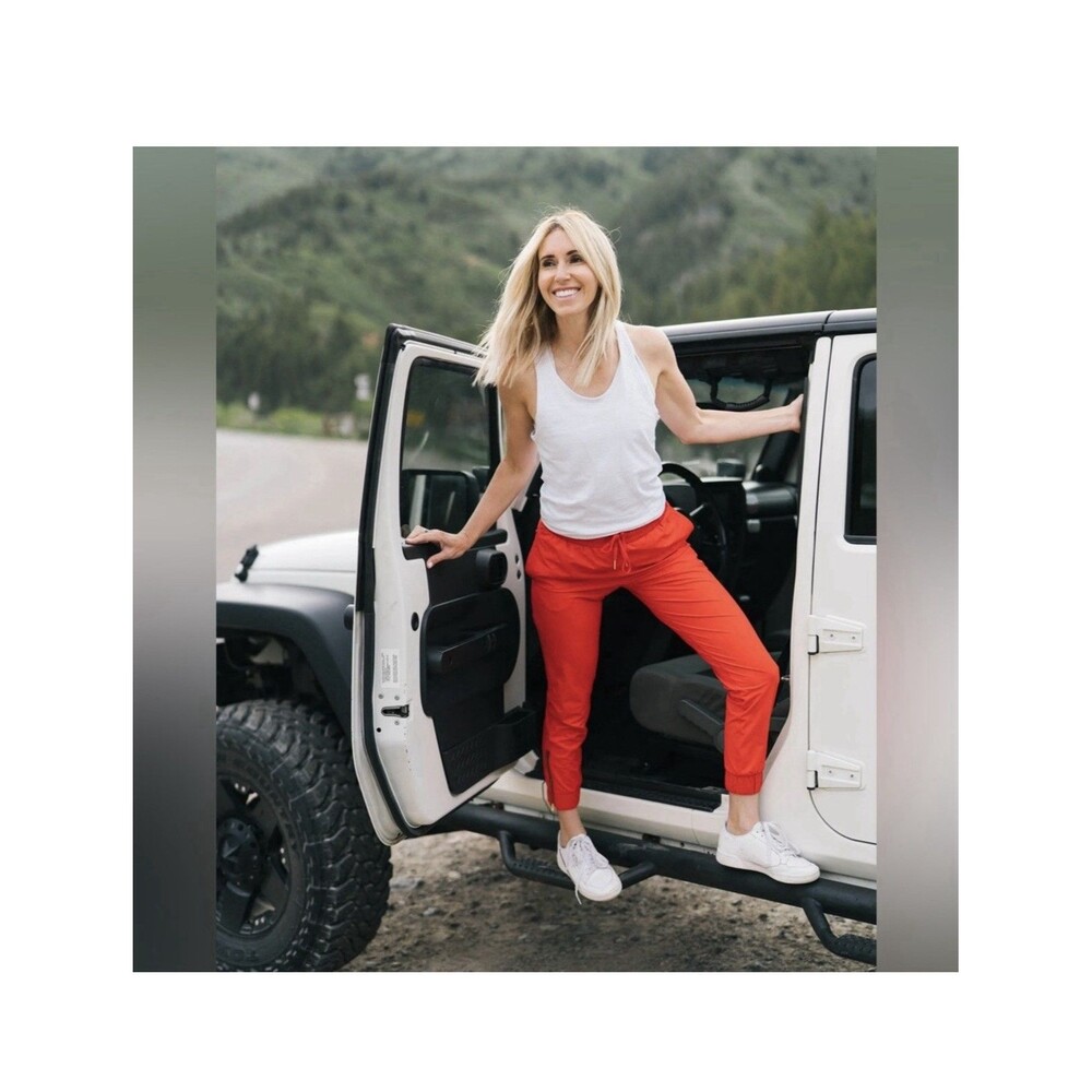 NEW Zyia Active Red Everywhere Zipper Jogger Women’s Large Pants Drawstring